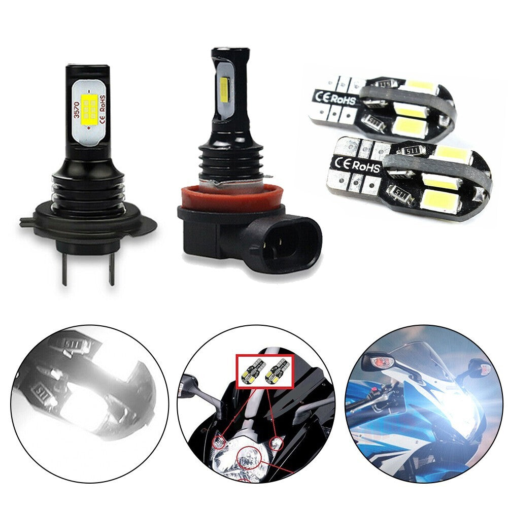 4x LED Headlight Parking Light Bulbs Set White for Suzuki GSXR 600/750 2011-2020