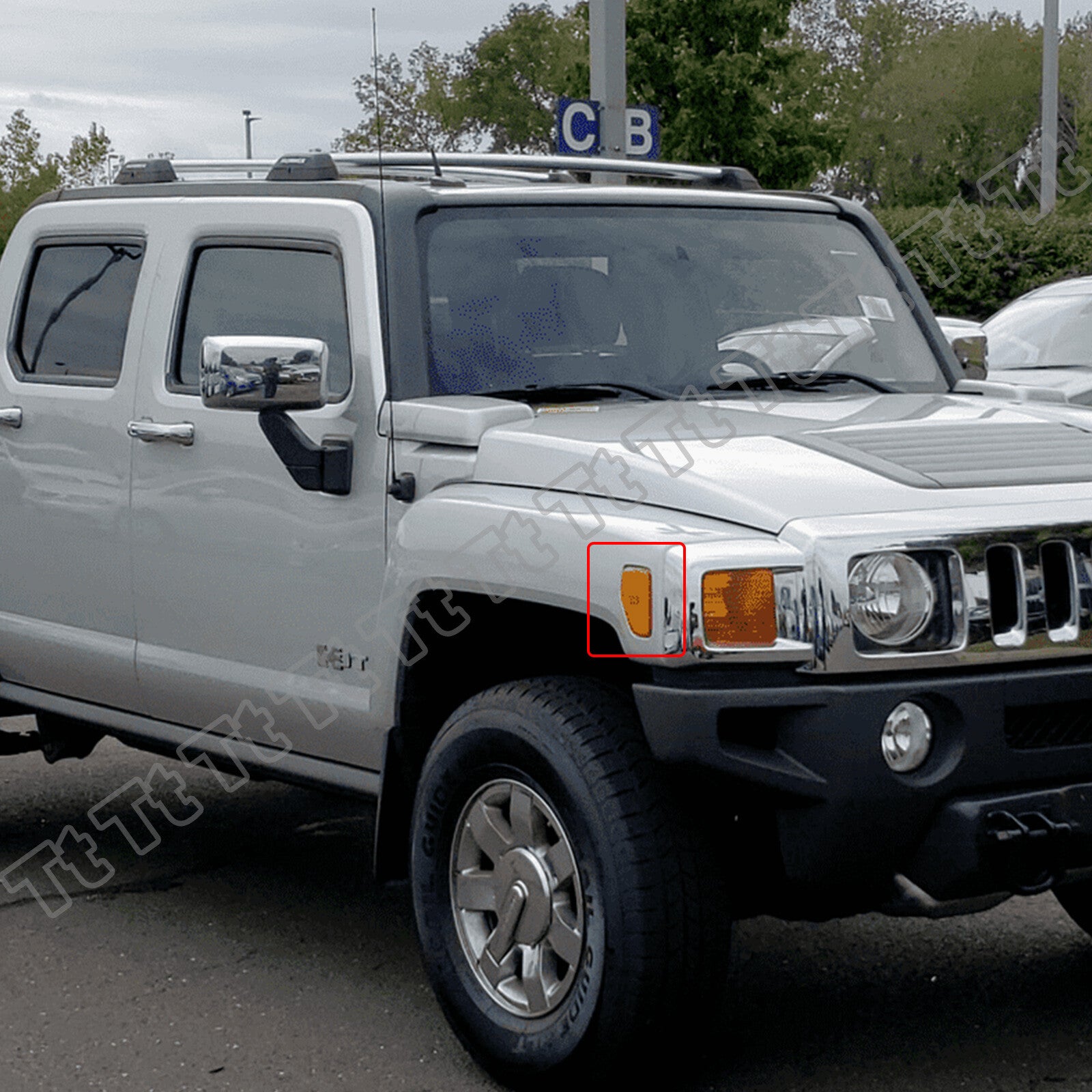 Suitable for 06-10 for Hummer H3/09-10 H3T LED front fender side marker lights (smoke-proof, 2x)