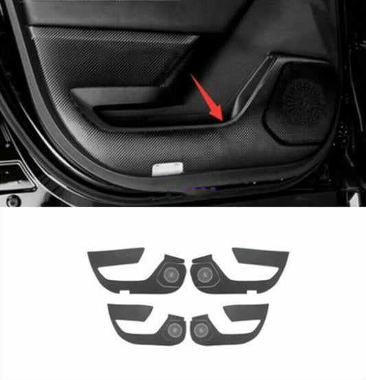 4P Carbon Fiber PU Car Door Anti-Kick Anti-Dirty for Toyota Highlander 2020-2023