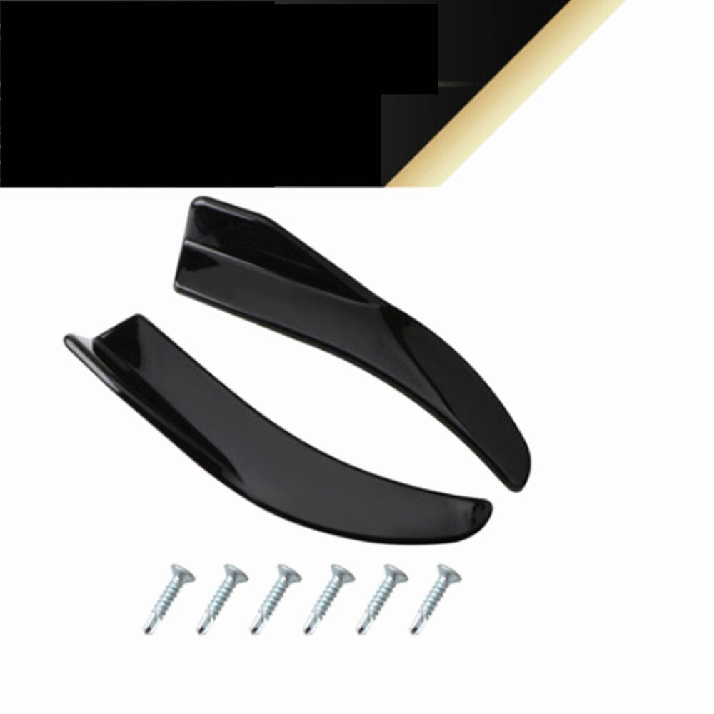 2X/SET Black Car Rear Bumper Lip Splitter Spoiler Diffuser Canard Protector Set n