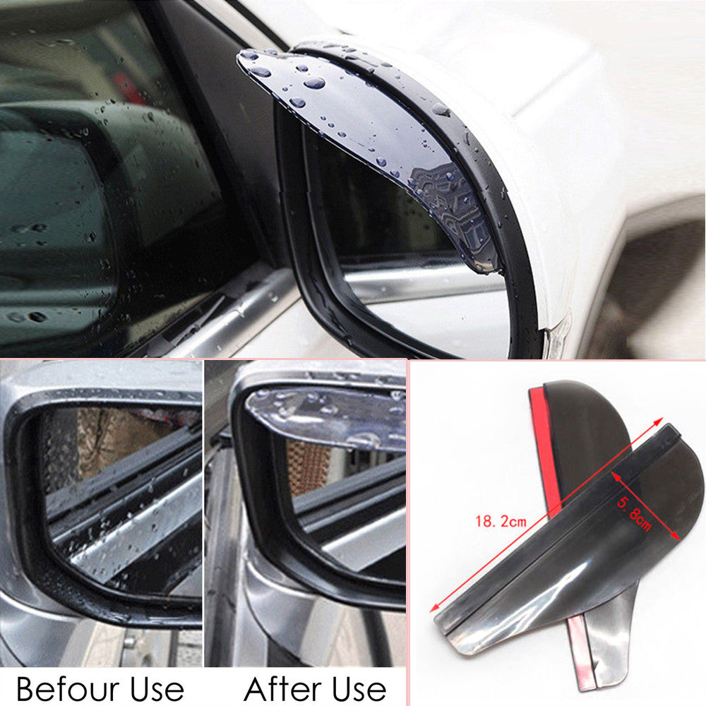 A pair of car accessories rearview mirror rain covers to protect against rain while driving in the rain. n