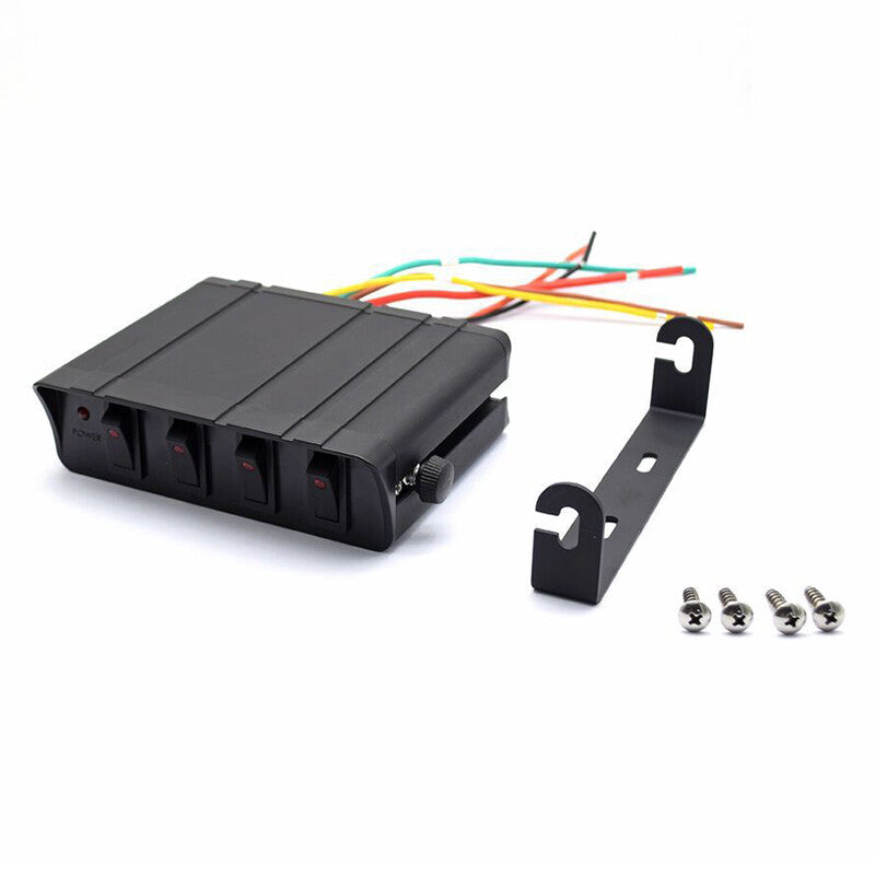 12V 4-way switch rocker switch box controller for emergency flashers in cars and yachts - n
