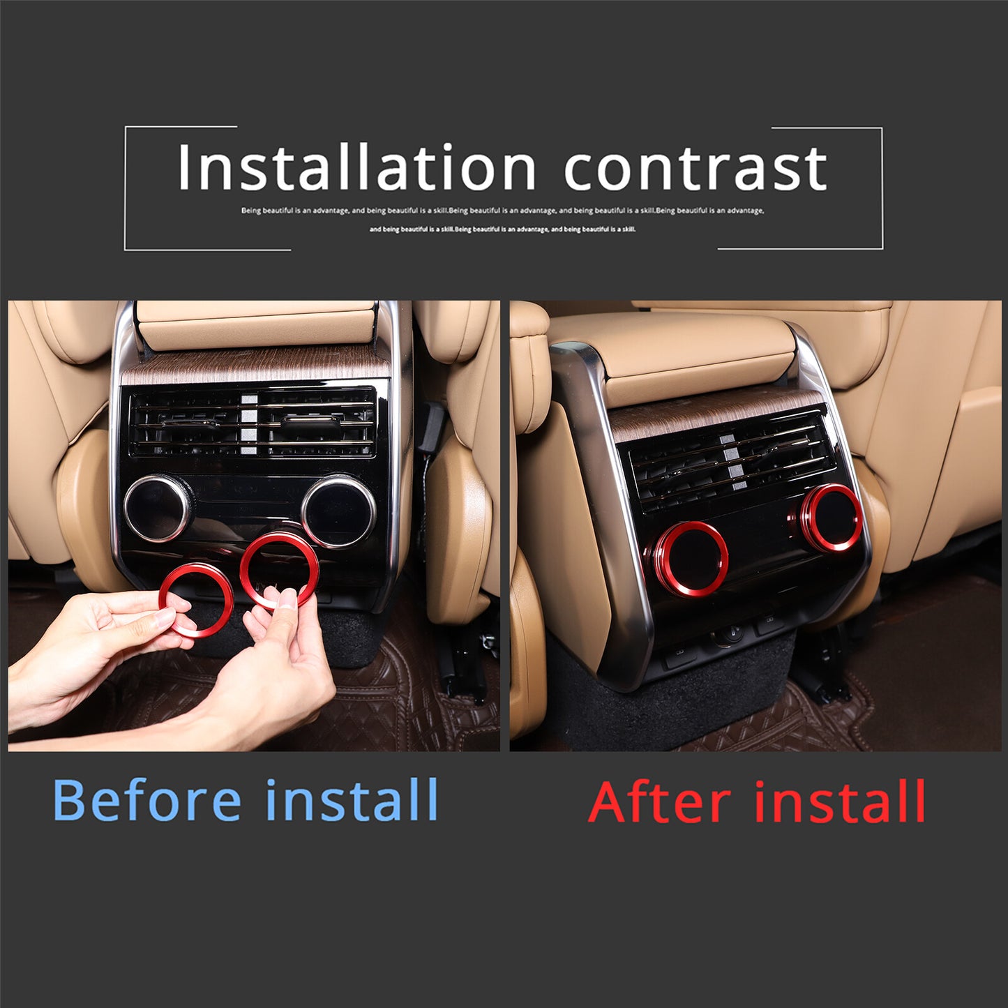 Chrome Inner Side Vent Socket Cover Trim Kit for Hummer H2 2003 - 2007- v
