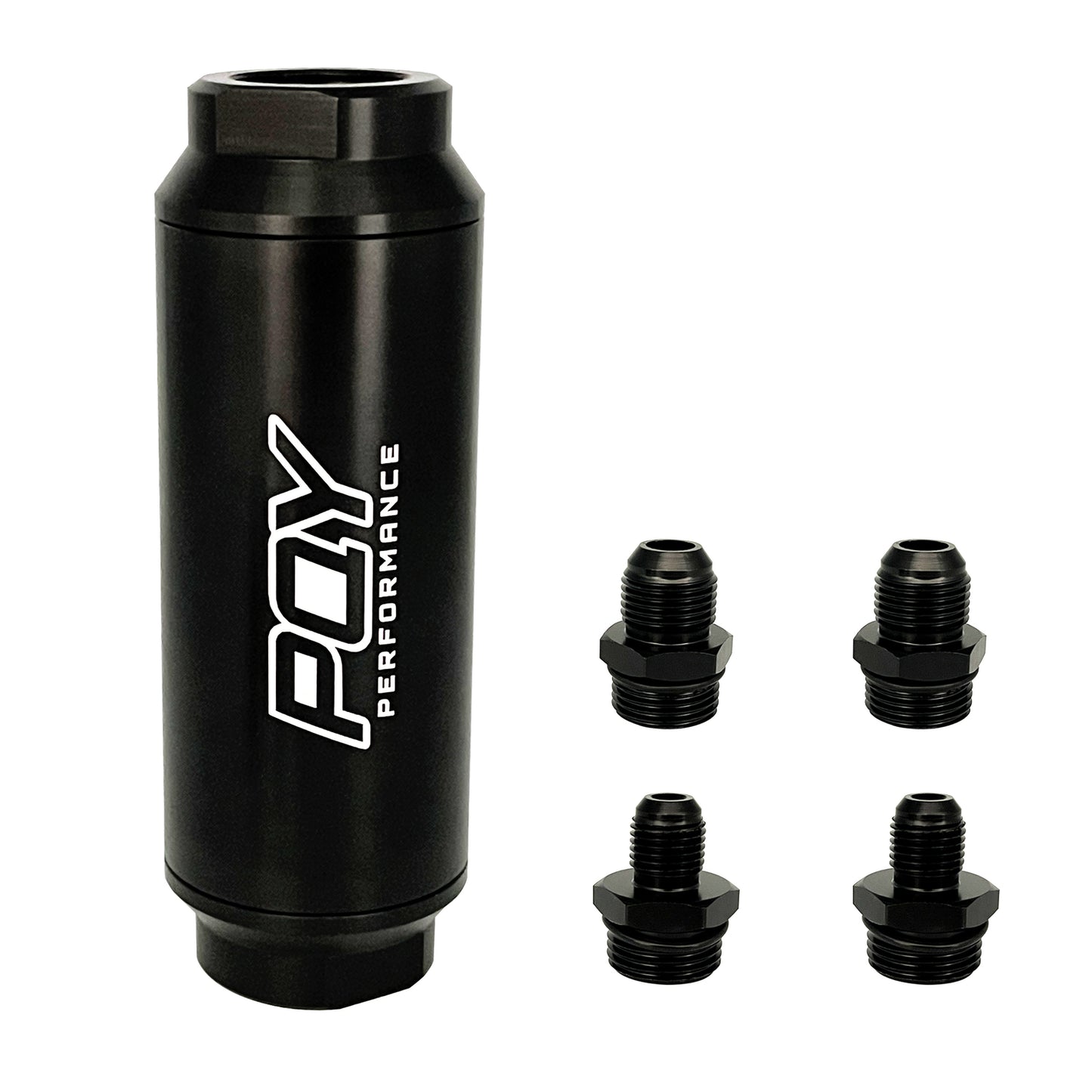 44MM Racing In-Line Fuel Filter W/ 6AN 8AN Fitting 100 Micron Cleanable SS
