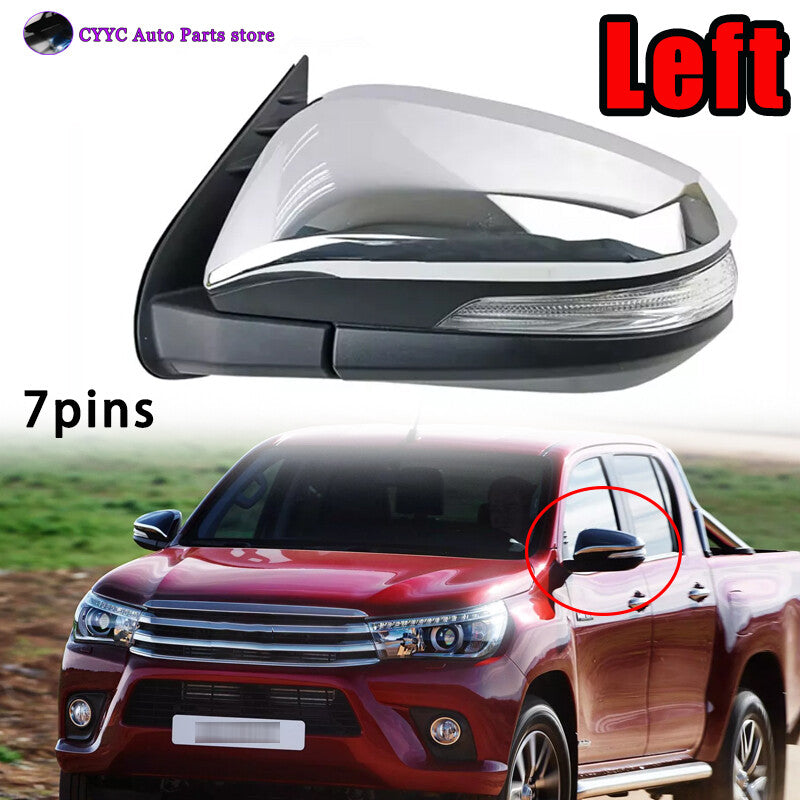 1Pcs Left for Toyota Hilux 2015-2020 Door Mirror Rearview W/Turn Signal 7PIN