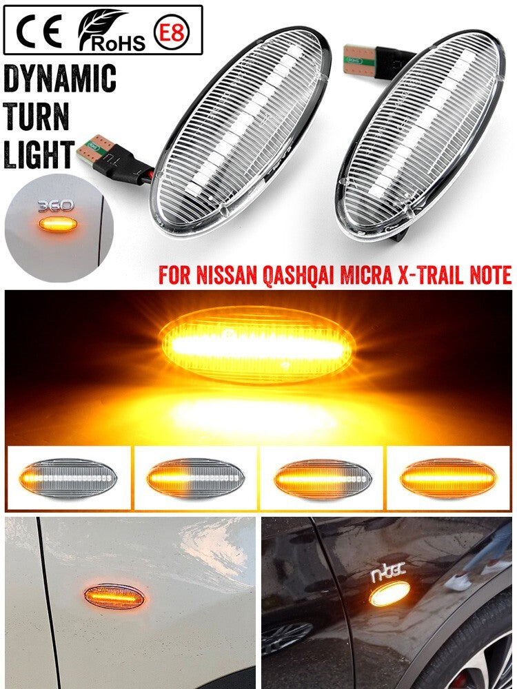 Dynamic Side Marker Turn Light for Nissan Cube Dualis Evalia Interstar Navara