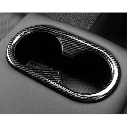 for Hyundai Sonata 2020-2023 Carbon ABS Rear Water Cup Holder Frame Cover Trim