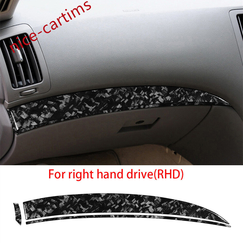 RHD Dashboard for Co -pilot Panel Trim Fit for Infiniti G37 G35 G25 Q60 Forged Carbon