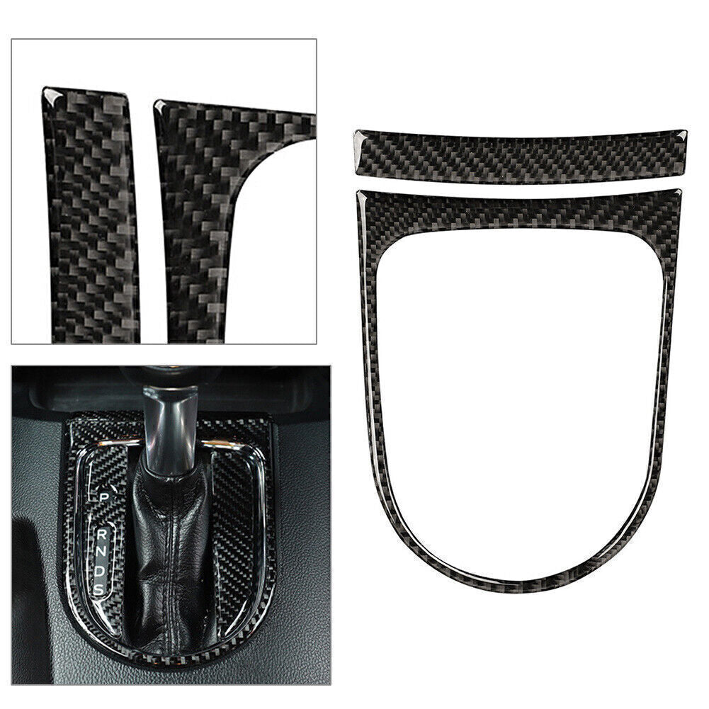  for ford  for Mustang 2015-2019 Carbon fiber Interior Gear Shift Panel Cover Trim Q