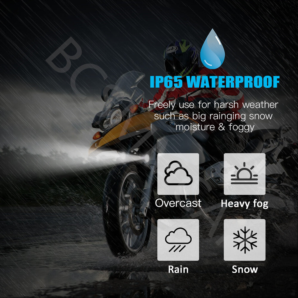 LED Motorcycle Headlight Spotlight Working Fog Lights White Yellow Waterproof