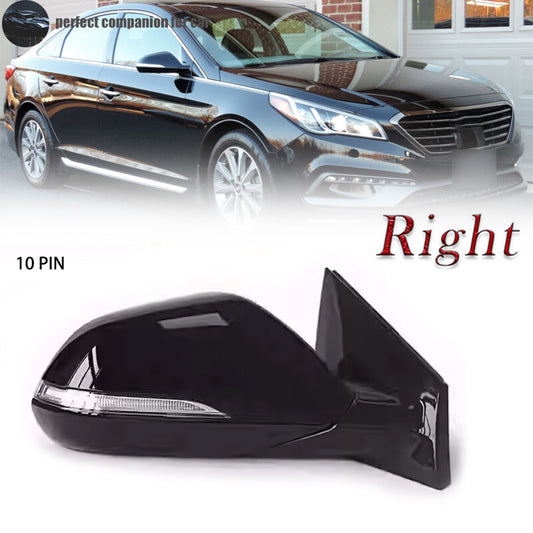 Right-side door mirror power folding thermal signal applicable to for Hyundai Sonata 2015-2018 Black