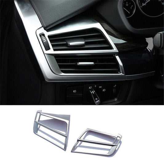 2PCS Silvery Interior Side Air Condition Vent Cover Trim For X5 X6 F15 16-18 n