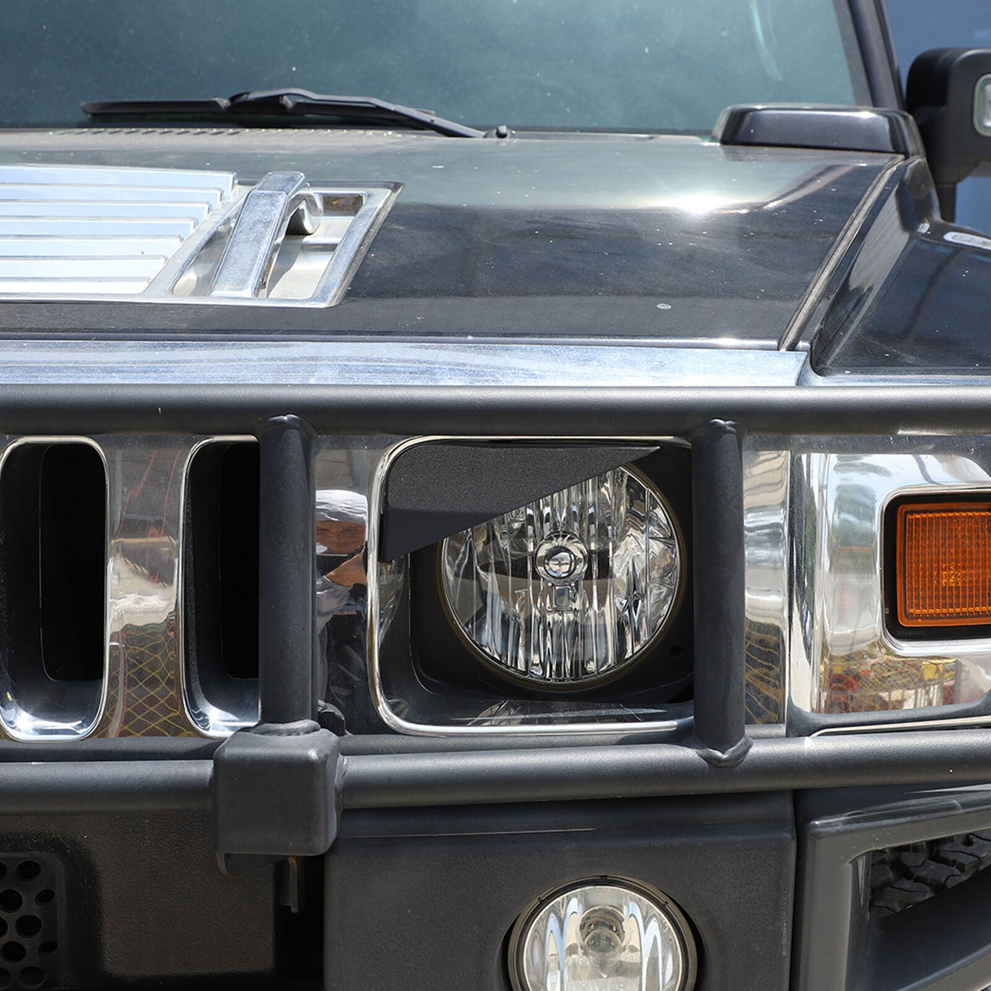 Steel front angry eye style headlight cover for Hummer H2 2003-2009 n