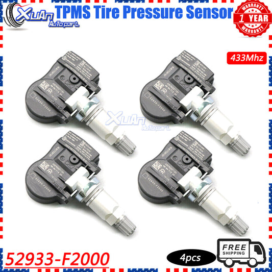 4-piece TPMS tire pressure sensor 52933-F2000 for Hyundai Ioniq and for Kia Niro 433MHz v
