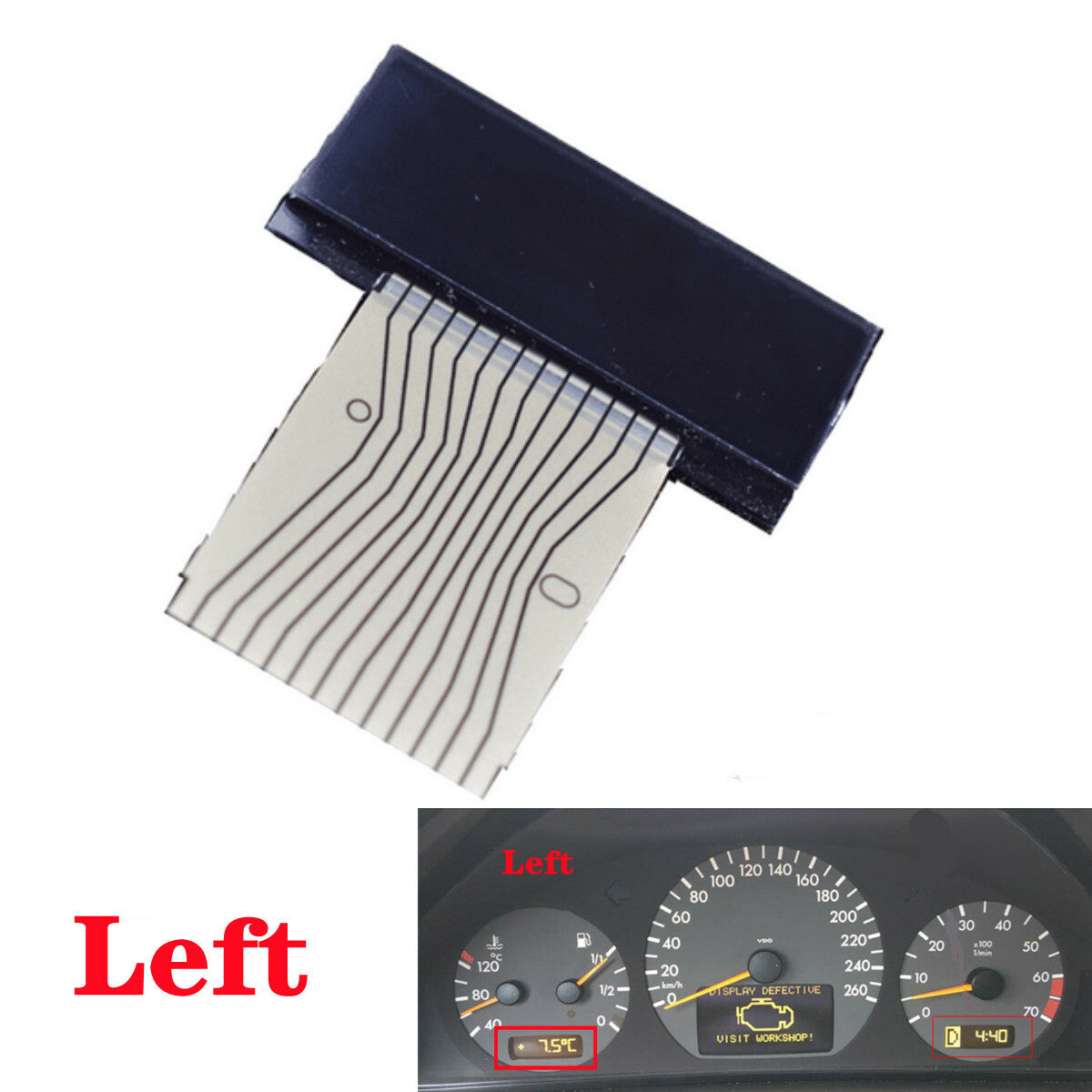 Dashboard LCD Screen Left Instrument Cluster Display for Mercedes W210 W208 R170 Q