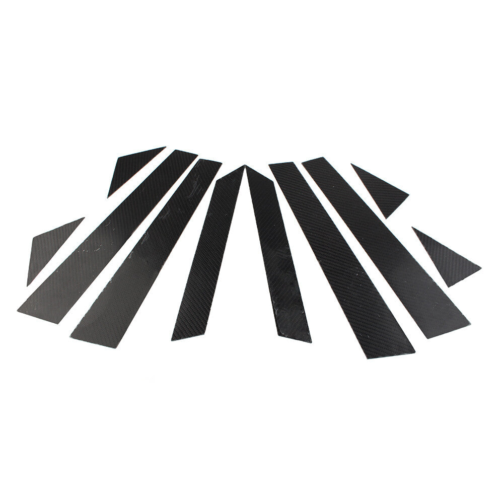 for Audi for A4 2017-2022 10x Carbon Fiber Black Set Pillar Posts Door Window Trim