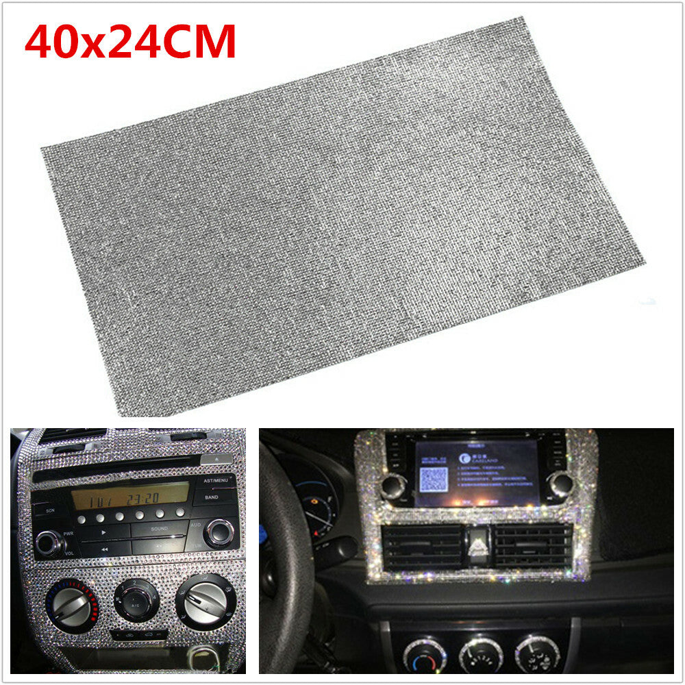 1-piece set of 40x24cm car sparkling decorative diamond stickers DIY steering wheel wrap decoration - n