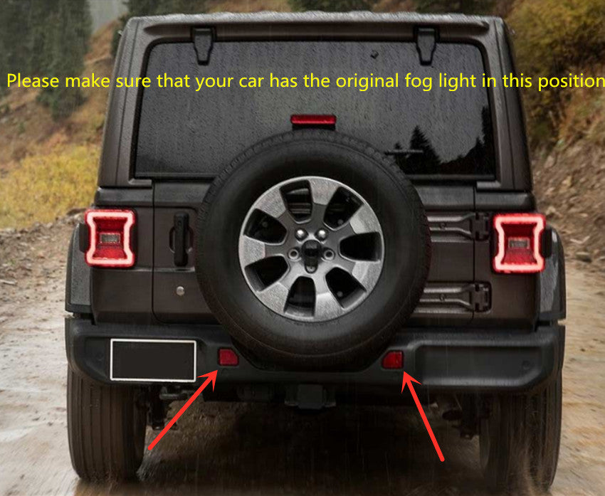 For 2018-2023 for Jeep for Wrangler JL LED Rear Fog Light Tail Bumper Light Sets 2pcs v
