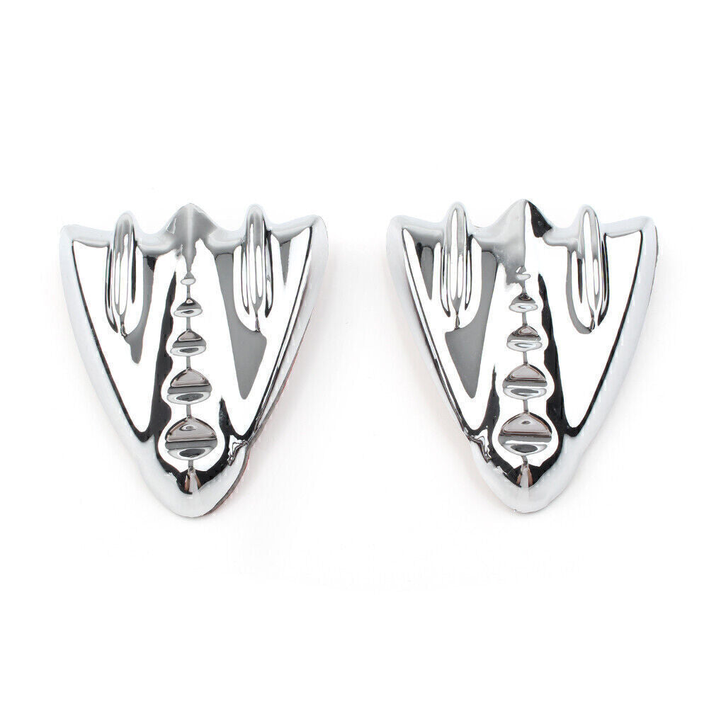 Chrome Inner Fairing Mirror Block Off Cover Plates for Harley Street Glide 06-13