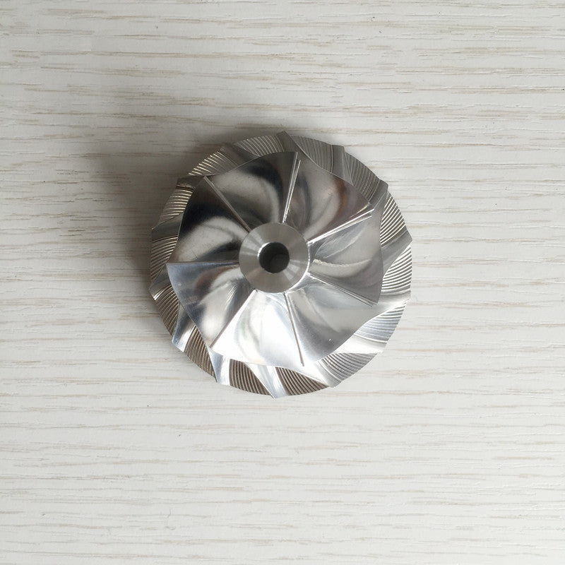 RHF55 46.40/65.00 mm 7+7 Blade Turbine Milling/Burnt Compressor Wheel