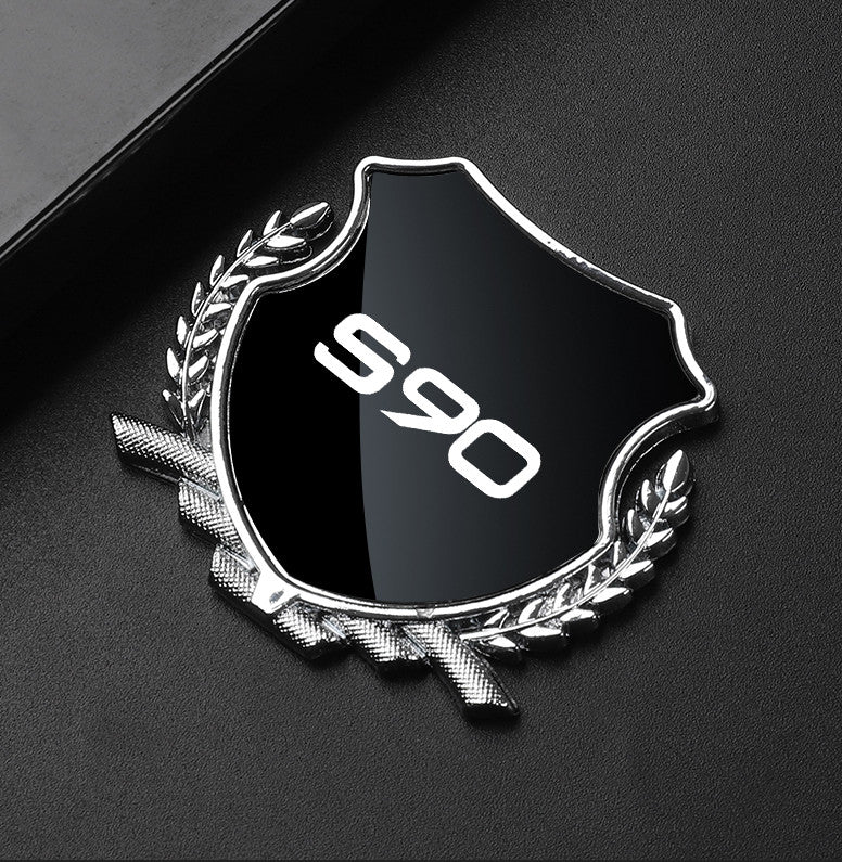 Black side fender and window badge decals for Volvo V90 cars.