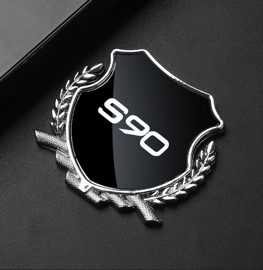 Black side fender and window badge decals for Volvo V90 cars.