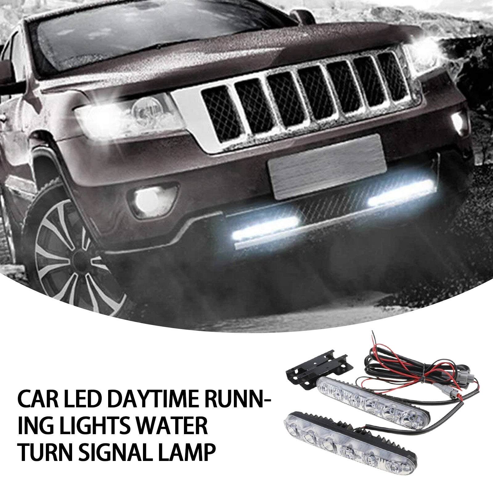 Pair 6 LED Daytime Running Lights Car Driving DRL Fog Lamp 12V White Universal