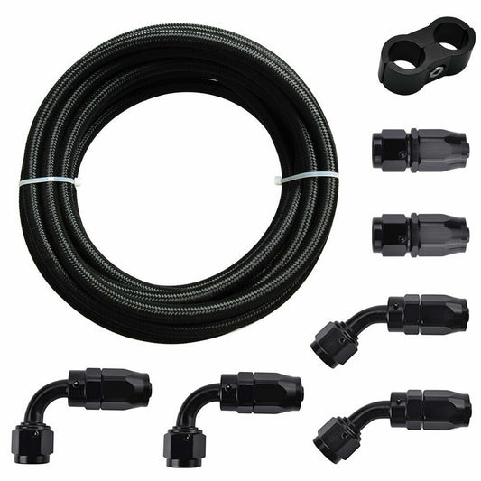 Braided AN10-10AN 3M Oil/Gas/Fuel Hose End Fittings, Hose Separator Clamp Kit