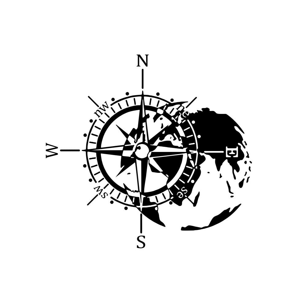 Compass Totem Vinyl Decal Sticker Black for Car Truck Bumper Body Window Decor