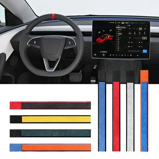 Suitable for Dodge DIY Alcantara car steering wheel top center line decal decoration - n