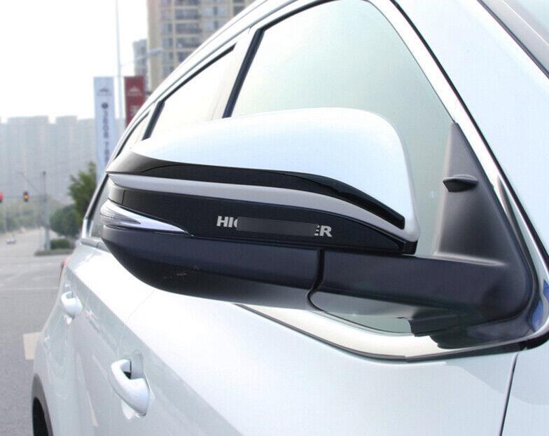 for Toyota Highlander 2014-2019 Black Steel Rearview Mirror Decor Strip Trim 4PC