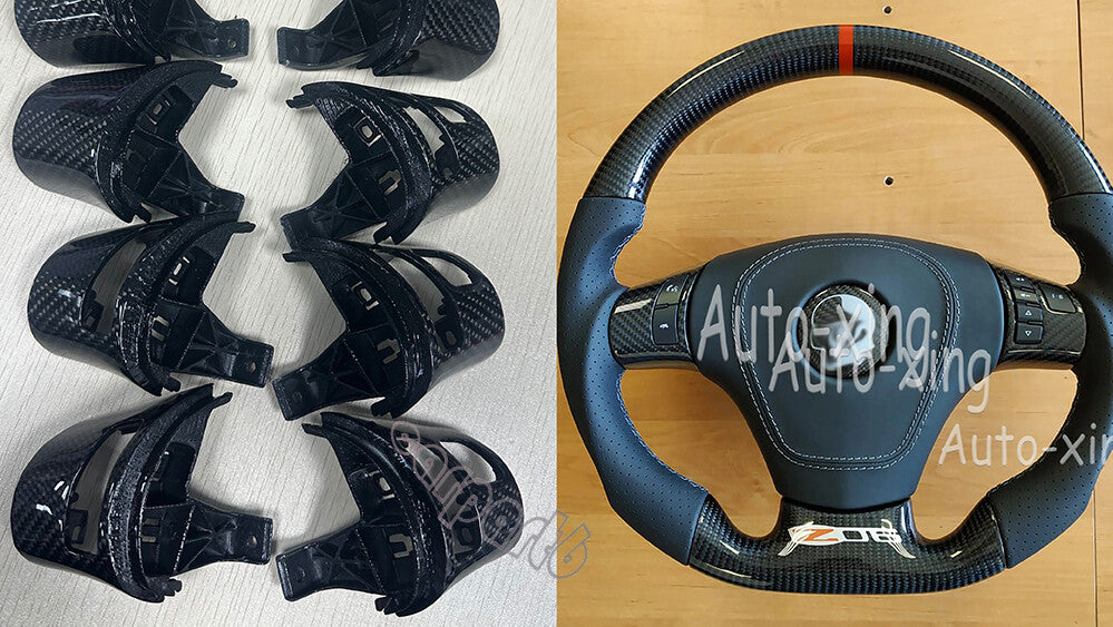 C6 Carbon fiber Button Cover for Corvette Steering Wheel Trim 2006-2013 New Q