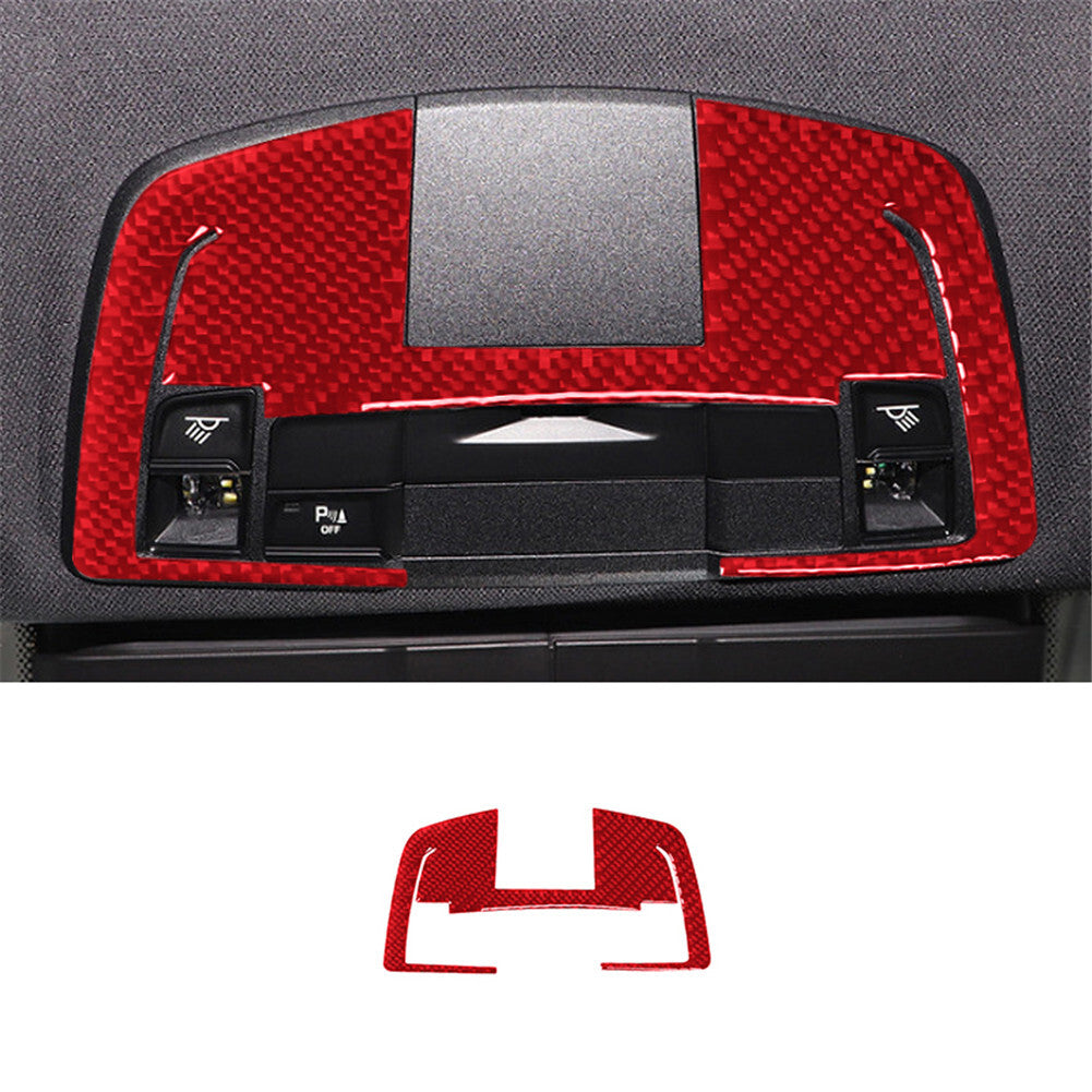 5x Red Carbon Fiber Climate Control Console Cover Trim For Fiesta 2011-2015 v