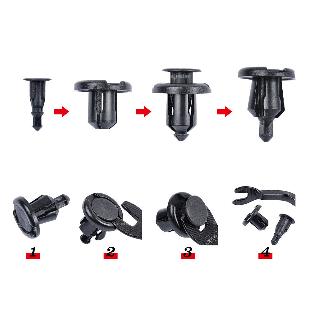 Set Of 25 Front Plastic Bumper Clips Fit for Honda / for Acura 91503-SZ3-003 Black