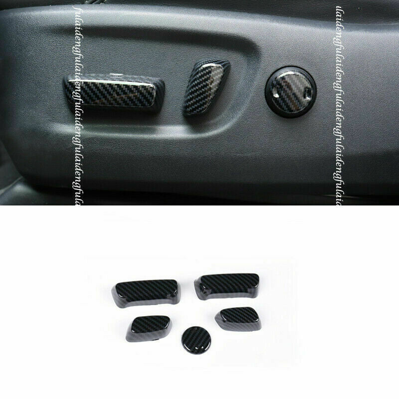 for Toyota Prado FJ150 2010-2021 Carbon Fiber for Seat Adjustment Button Trim Covers