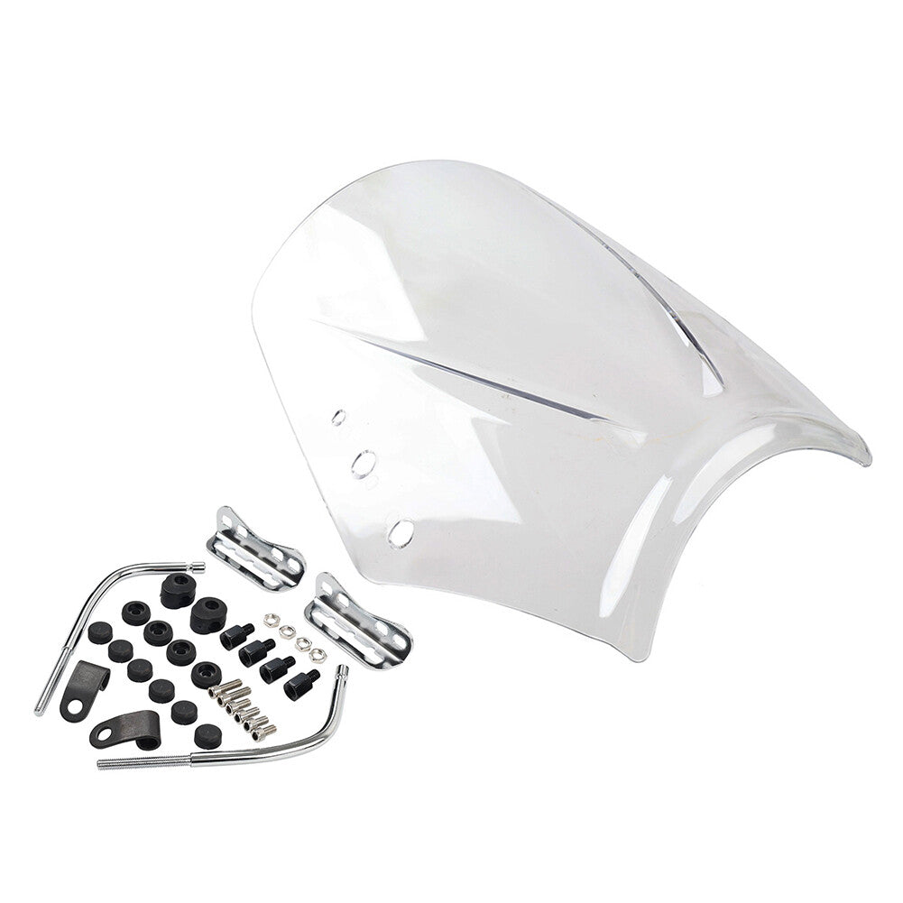 Motorcycle Windshield Wind Screen Deflector Wind Shield Clear Universal