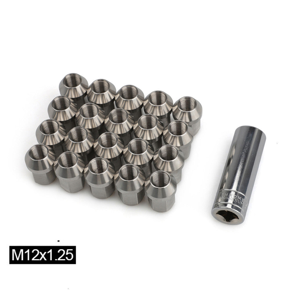 20PCS 35mm Stainless Steel Wheel Nuts Lug Nuts Hex 19mm M121.25 High strength