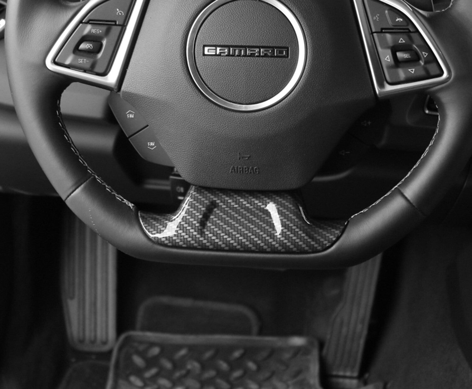 Steering Wheel Lower Cover Trim for Chevrolet Camaro 2017+ ABS Carbon Fiber