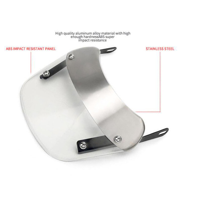 Motorcycle windshield deflector with bracket suitable for 5-inch to 9.45-inch headlights. n