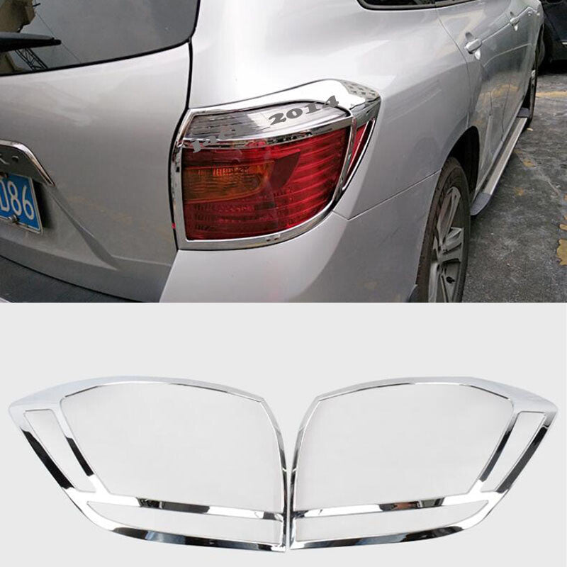 for Toyota Highlander 2011-2013 Chrome Car Rear Light Tail Lamp Cover Trim 2pcs