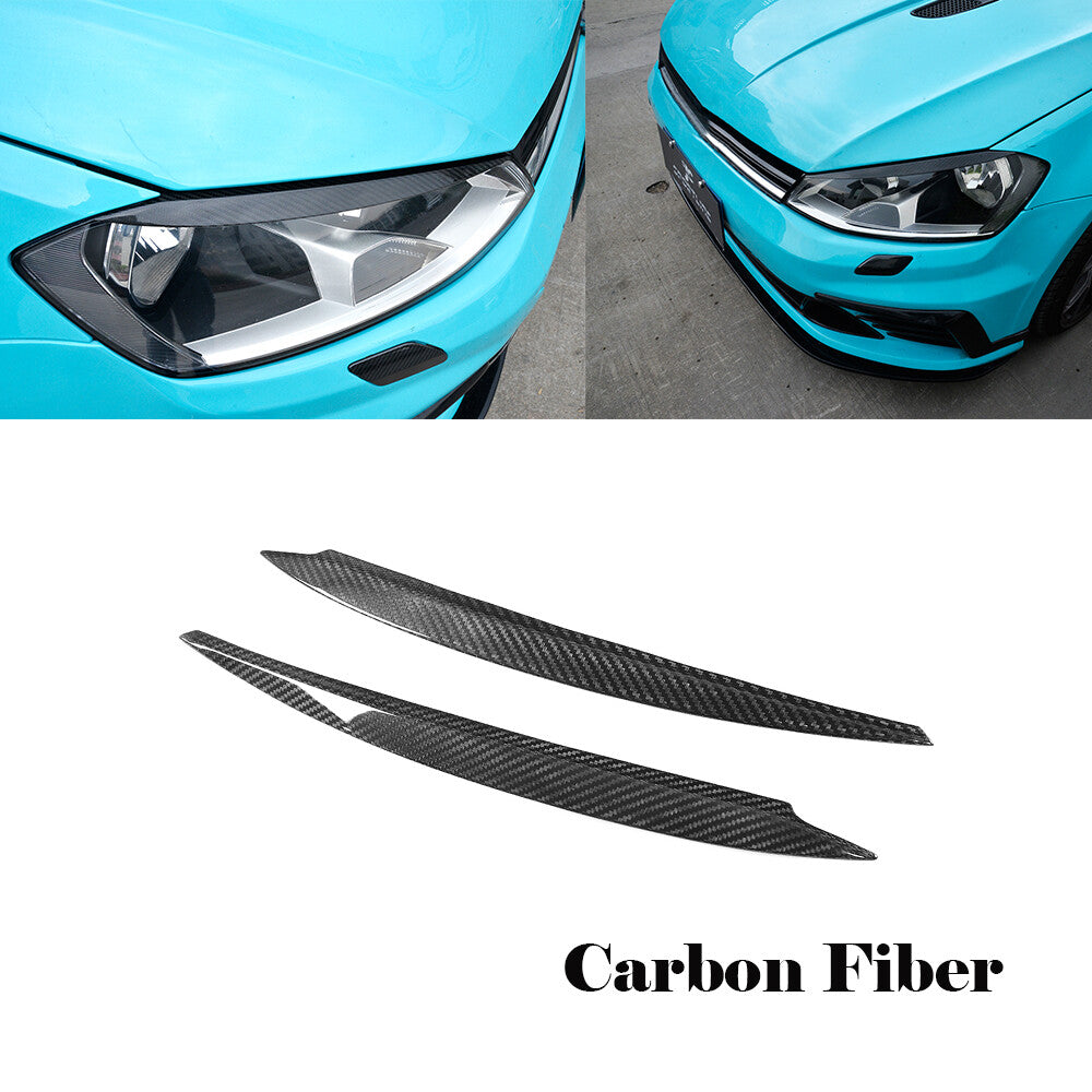 Carbon Headlamp Light Eyebrows Eyelids for Volkswagen for Golf 7 MK7 GTI R 2014-2018