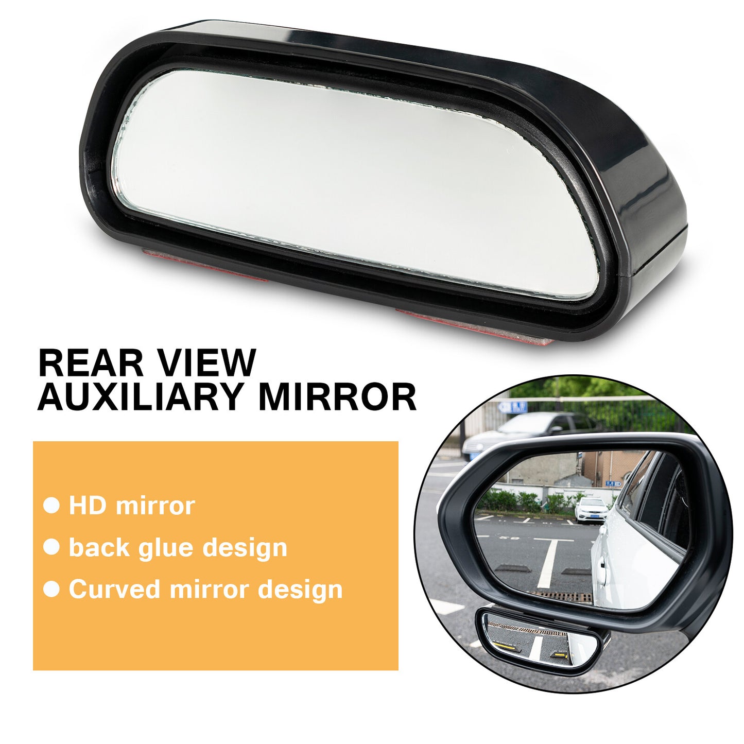 360 Stick on Rear View Auxiliary Blind Spot Mirror Wide Angle Car Parking Side Q