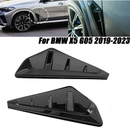 Black front wing airflow fender vent cover trim for X5 G05 2019 - 2023 - n