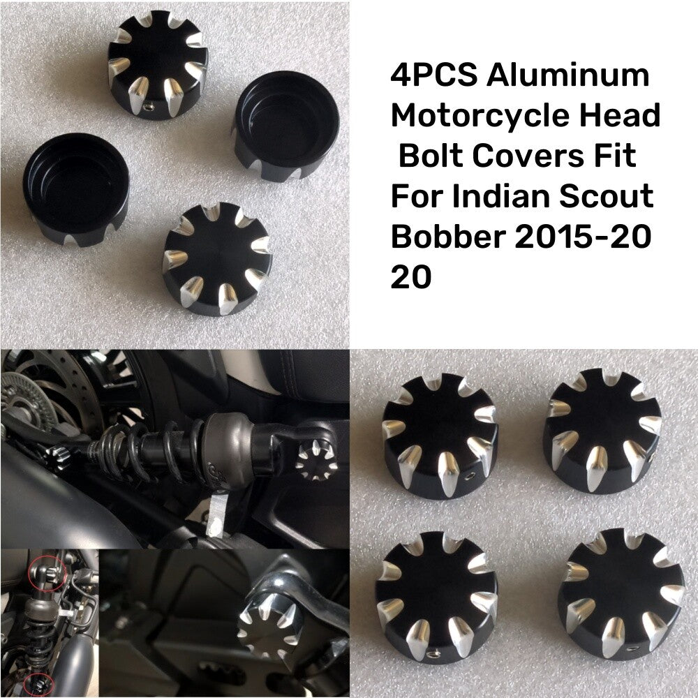 4-Piece Aluminum Alloy Motorcycle Head Bolt Caps for Indian Scouts Rocker Handles 2015-2020 n
