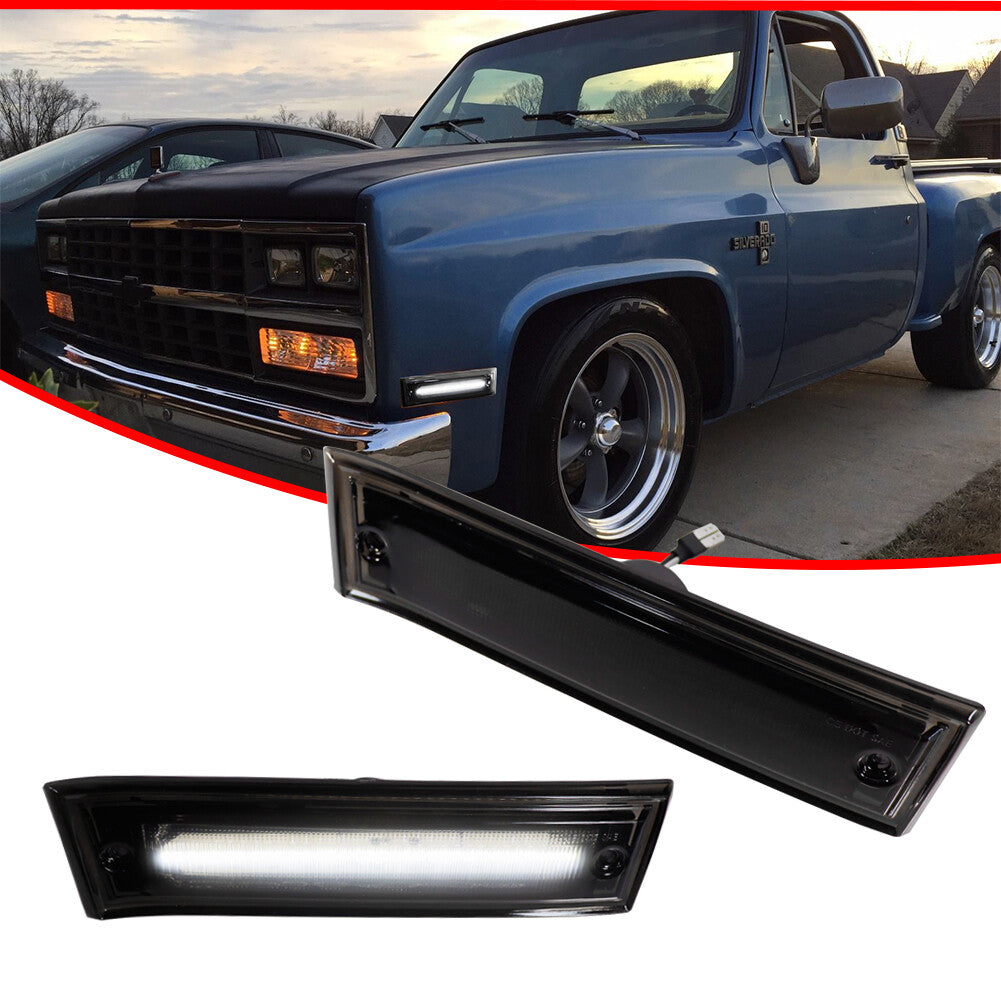 White LED front corner side marker light for Blazer for GMC Jimmy C/K R pickup- v