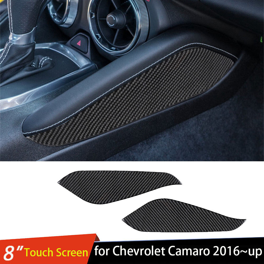 2¡ÁCarbon Fiber Central Gear Shift Side Panel Trim for Chevrolet Camaro 2016-2023