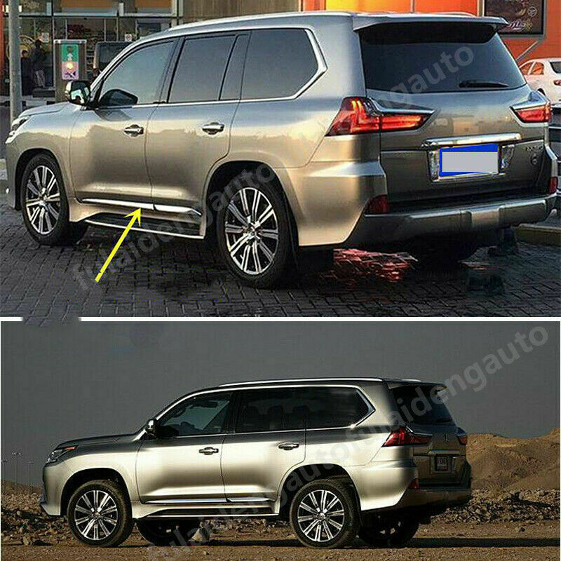 for LEXUS LX570 2016-2020 Chrome Side Door Body Molding Cover Anticollision Trim