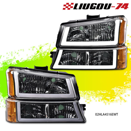 Fits 2003 - 07 Silverado/Avalanche LED DRL for CHRome Housing Headlight Signal Pair - v