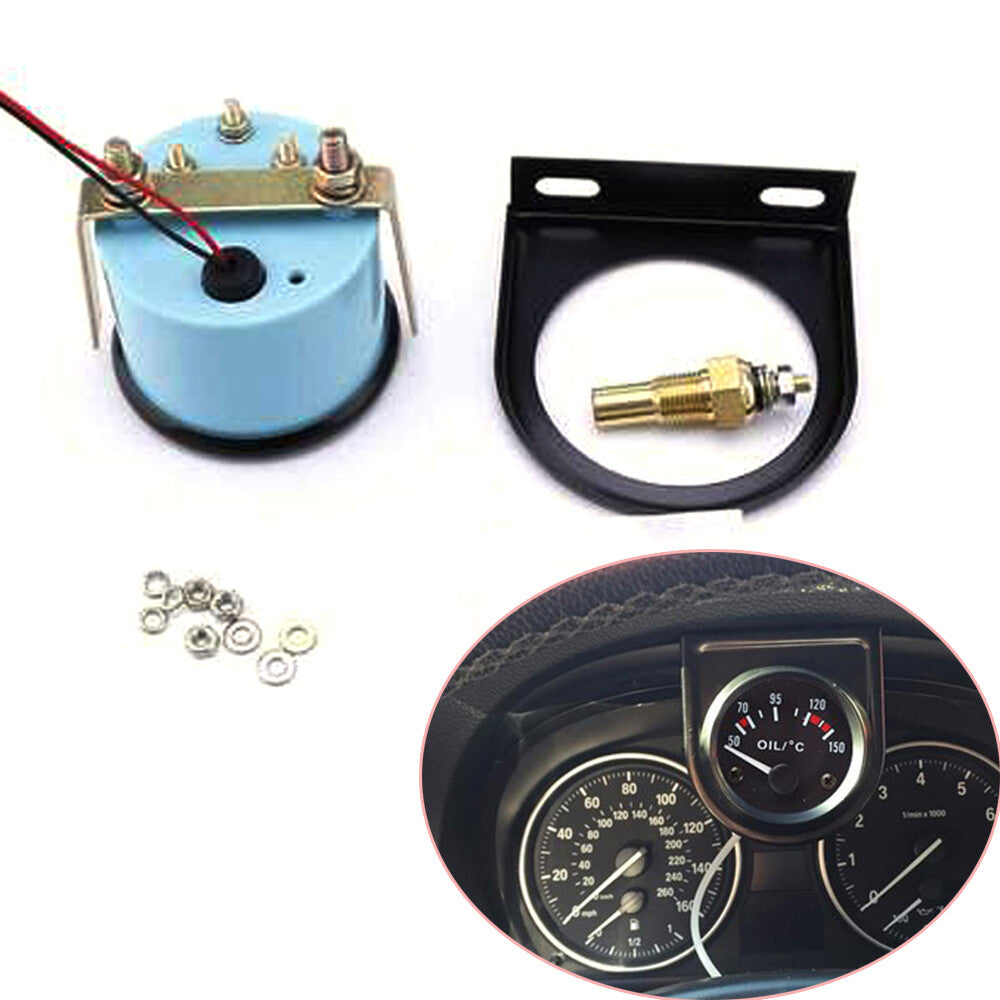 Automotive digital pointer oil temperature gauge 50-150°C 2 52mm LED light 12V DC - n
