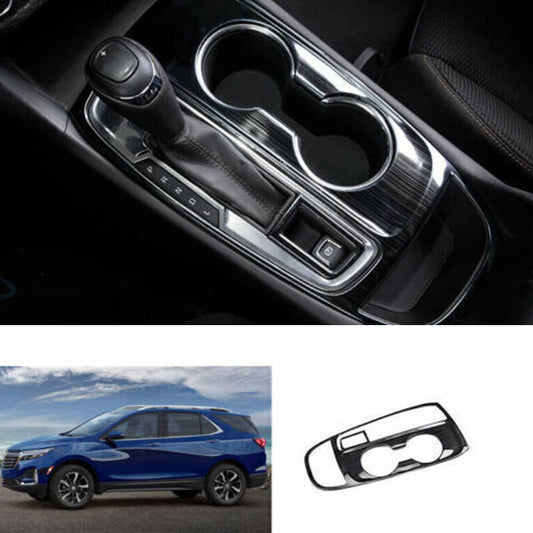 for Chevy Equinox 2018-2023 Black Titanium Center Console Gear Shift Panel Trim